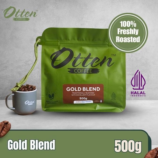 

Kopi Gold Blend - 500gr - Commercial Blend - Biji / Bubuk Otten Coffee Roasted Beans TS