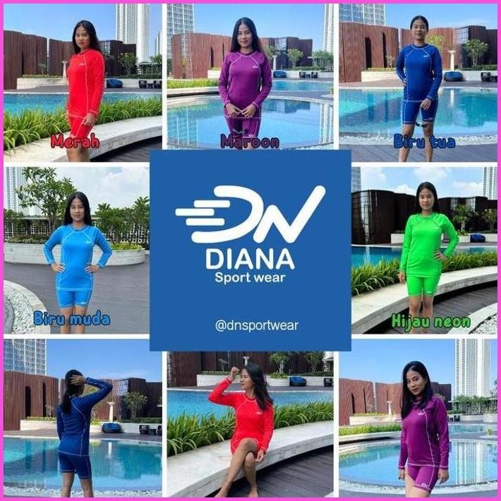 TERBARU SETELAN RENANG WANITA/SETELAN RENANG WANITA LENGAN PANJANG/BAJU RENANG DEWASA/BAJU RENANG LE