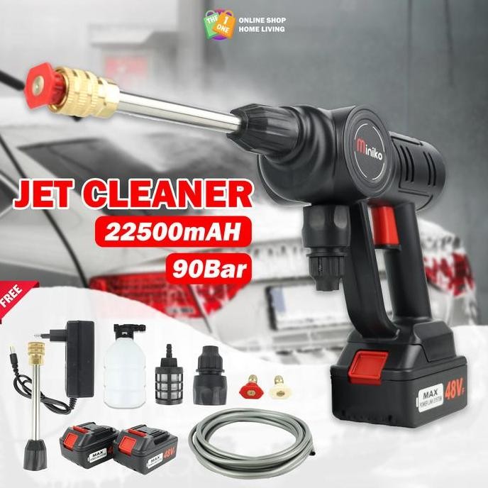 JET STEAM CLEANER CORDLESS STEELE SG-08 - SET ALAT CUCI MOBIL 48VOLT SEMPROTAN CUCI MOTOR CAR ORIGIN