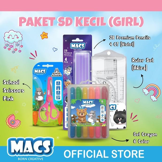

MACS Paket SD Kecil / Crayon / Pensil / Paket Sekolah