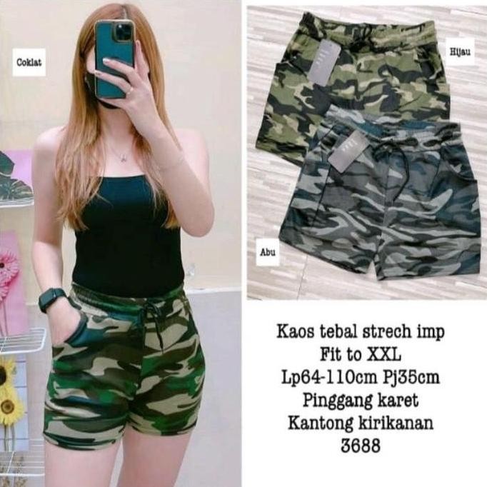 Db61>> Celana Pendek Army Import / Hotpants Wanita Loreng Loreng