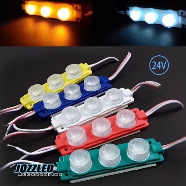 Led Modul 24 Volt Variasi Truk 3 Mata Lensa Bulat Led Bak Kolong