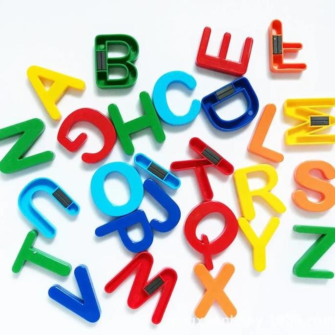 Huruf Magnet Besar/Alfabet/Angka/Magnet Letters Stiker Permainan