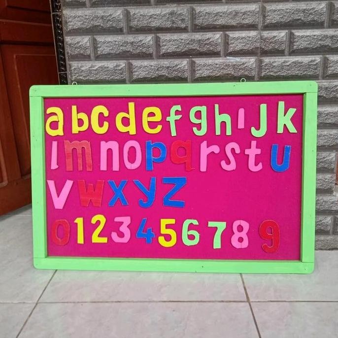 MAINAN EDUKASI ANAK. PAPAN FLANEL/PAPAN FLANEL DINDING/PAPAN FLANEL TEMPEL HURUF