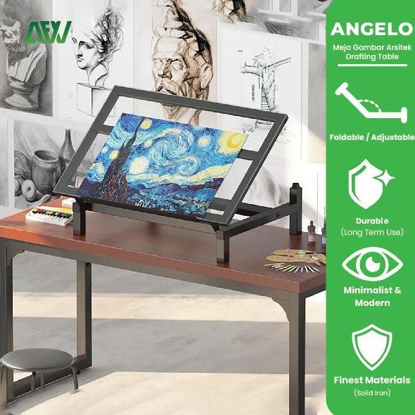 

Meja Lukis Angelo Meja Gambar Meja Lukis Kaca Tempered Meja Belajar Drafting Table Portable Allshop