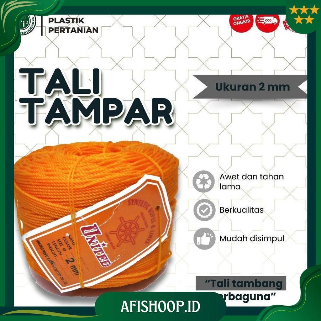 

Tali Tampar United Serbaguna Ukuran 2 Mm 1 Roll / Panjang 220 Meter Promo Puncak