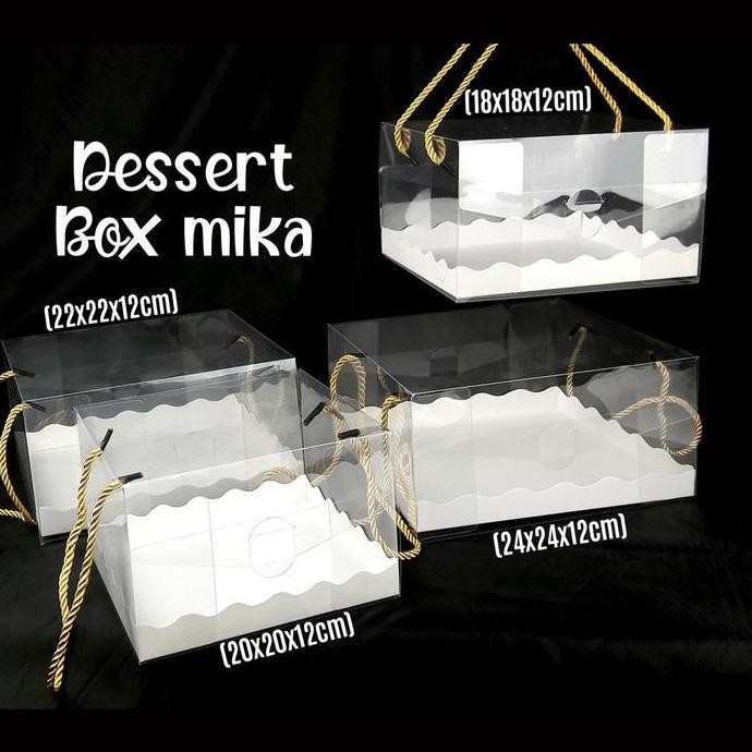 BOX DESSERT KUE, PUDING / BOX MIKA DENGAN TALI