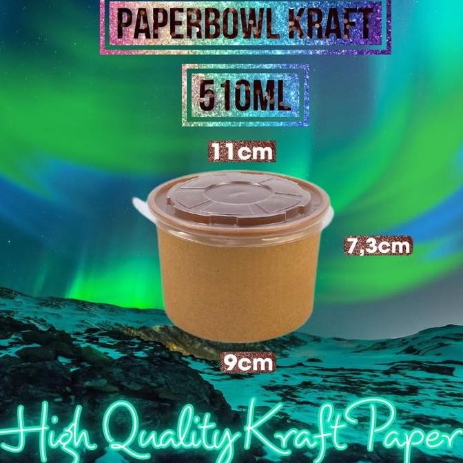 Paperbowl Kraft 500ml NESTO Paper bowl Coklat 17oz Paper bowl 500ml