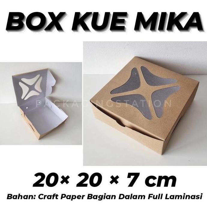 Cake Box Mika 20x20 / Kotak Kue / Kotak Roti / Box Kue / Kotak Bolu
