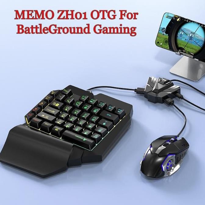 MEMO ZH01 OTG Converter Keyboard & Mouse Gaming RGB - Mouse