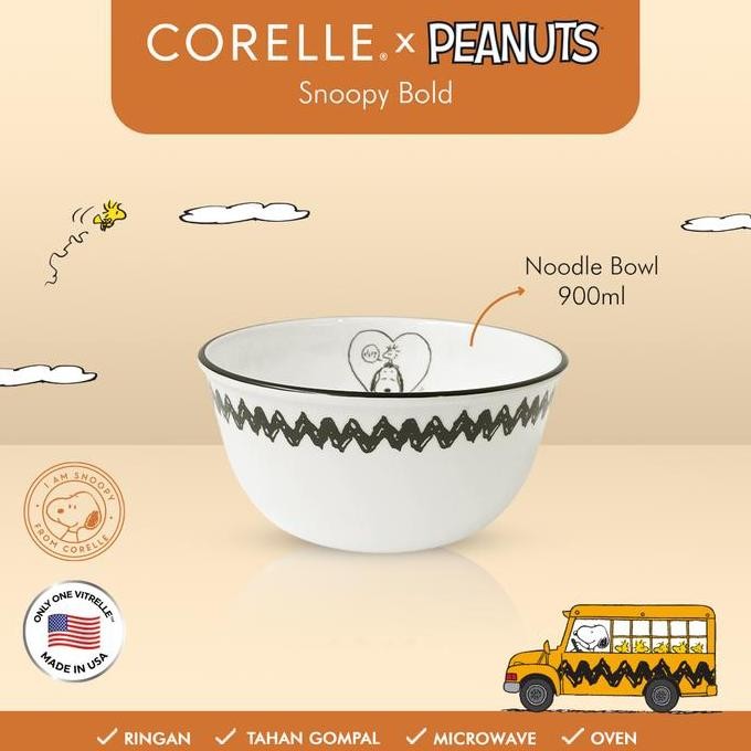 Corelle Snoopy Dinner Set Plate & Bowl / Set Piring Makan / Set Piring Mangkok Makan / Corelle Snoop