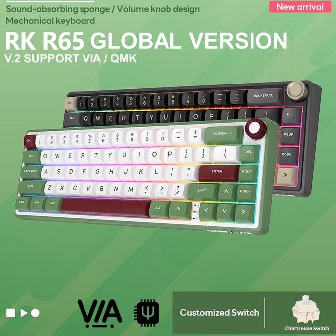 Royal Kludge RK R65 Knob 65% Gasket Mechanical Keyboard