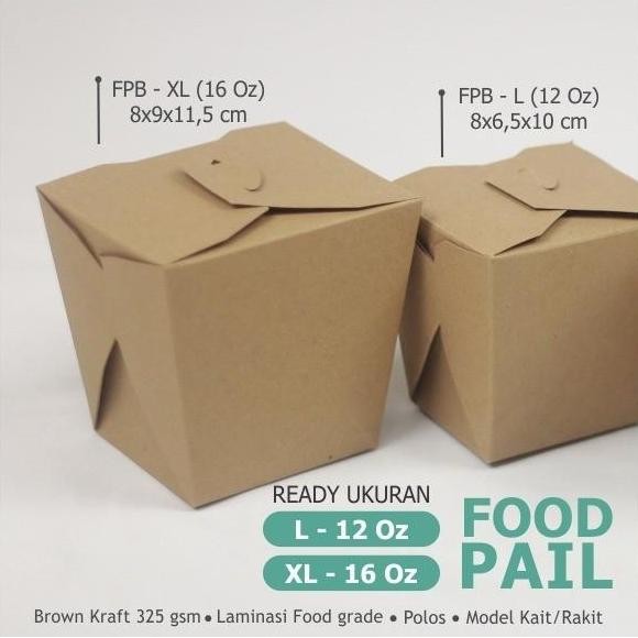 Food Pail XL / Paper Rice Box Laminasi Foodgrade ukuran XL