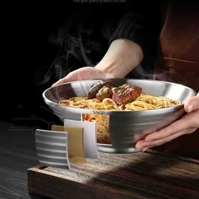 SSGP 24cm Stainless Steel Japanese Ramen Bowl - Mangkuk Stainless 24cm