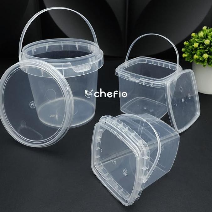 Ember Dessert Minuman Cup Ice Cream Toples Bucket Jar HandlePlastik