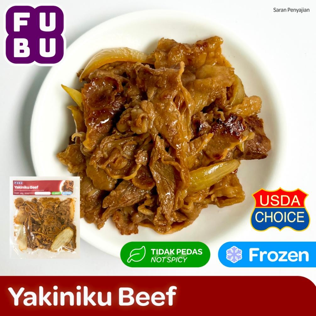 

TERMURAH FUBU Yakiniku Beef - Sapi Manis Asin ala Jepang - Satu Porsi Lauk Instan Frozen Food Siap kirim