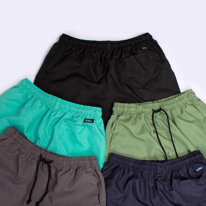 Celana Pendek Fortklass Parasut Olahraga Saku Resleting Pria Wanita Running Gym Sport Kolor Volly Fu