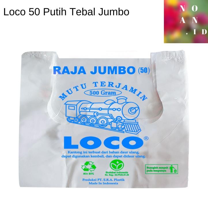 Plastik Loco Putih Ukuran 50 Jumbo Tebal Plastik Kresek Loco