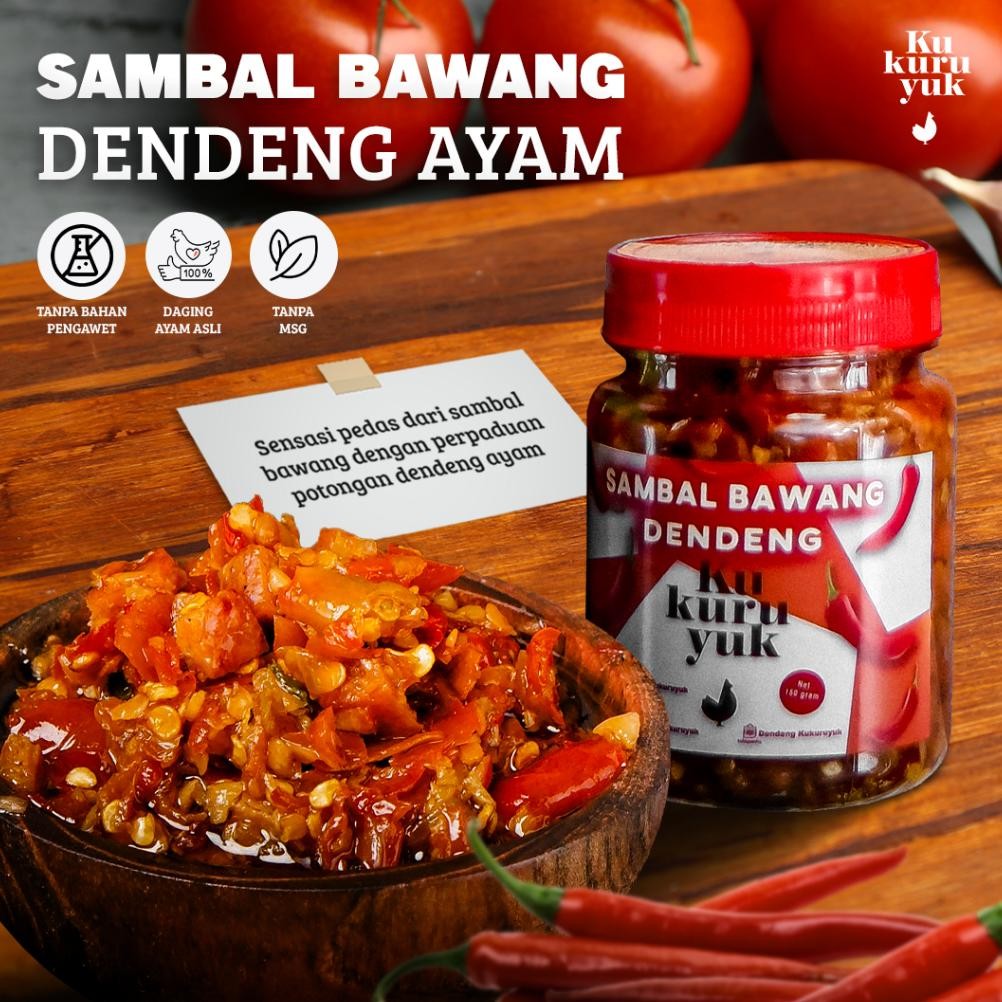 

TERMURAH Dendeng Kukuruyuk - Sambal Bawang Dendeng Ayam Homemade Cepat Saji - 150gr Siap kirim