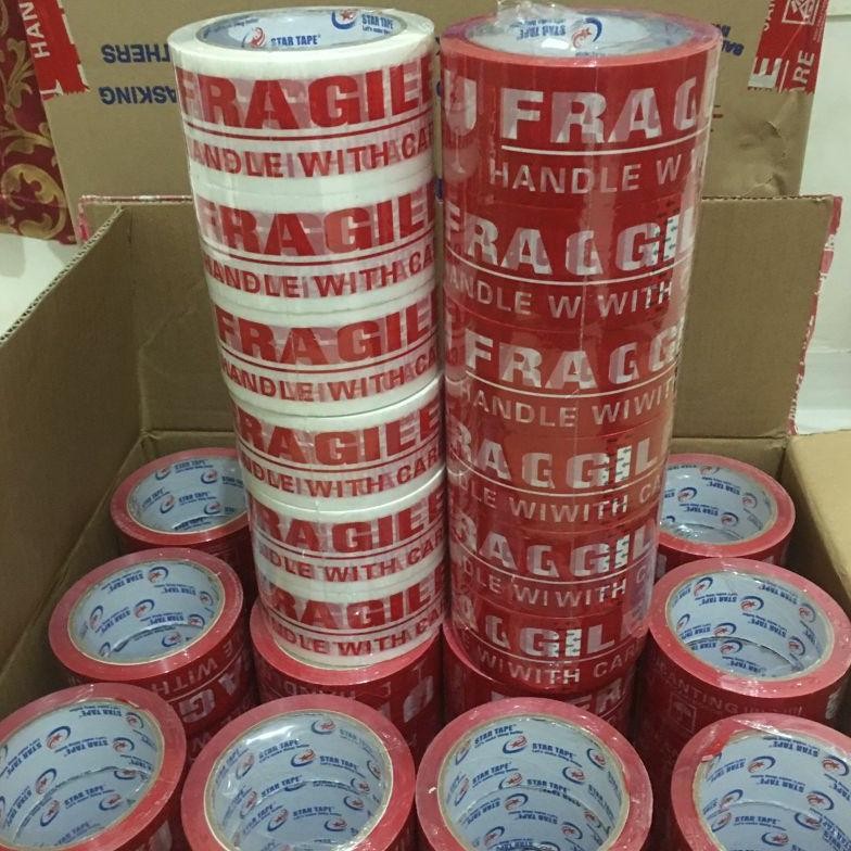 

LAKBAN FRAGILE MERAH 1 DUS MURAH merk STAR TAPE