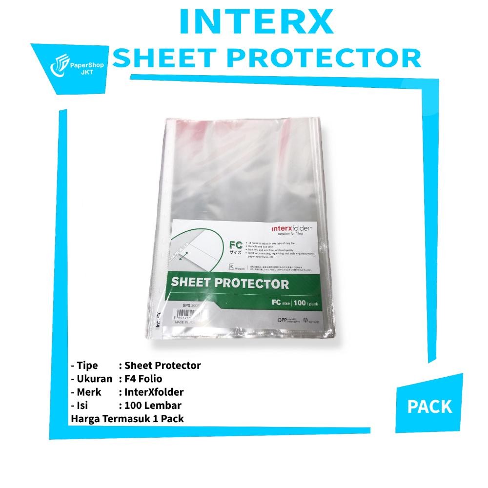 

InterXFolder Sheet Protector Folio F4 Isi 100 Lembar PP Pocket PACK