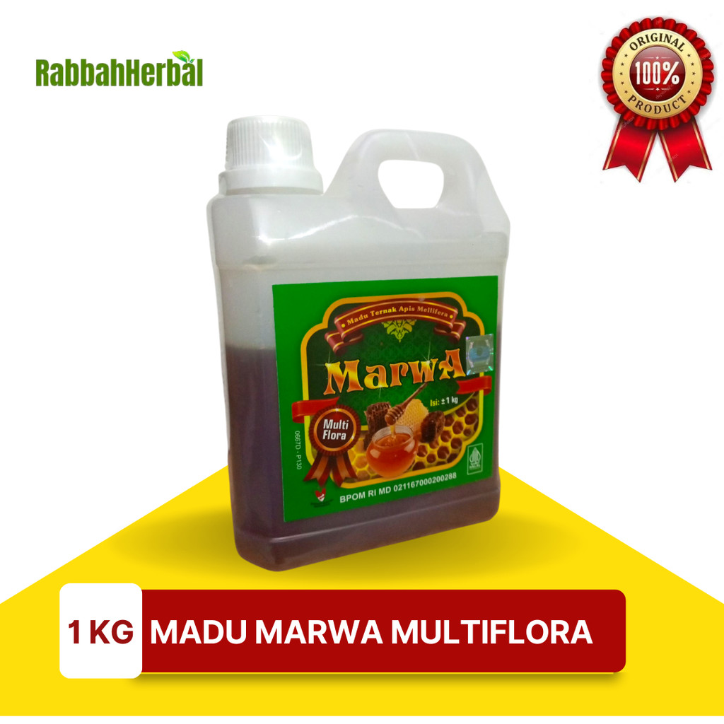 

Madu Asli 1kg Marwa Nektar Multiflora Alami Pure Natural Honey