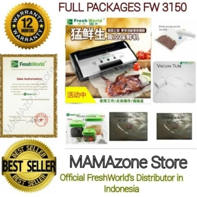 TERMURAH - FRESHWORLD VACUUM Sealer Full Pack TVS3150 FW3150 with All Accesories