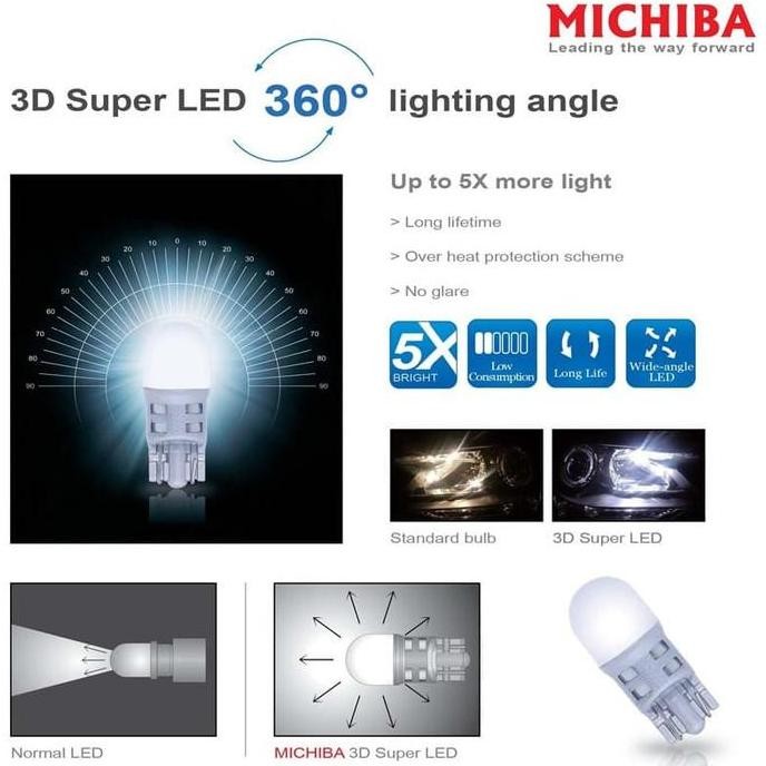 MICHIBA Bohlam Lampu LED T10 3D