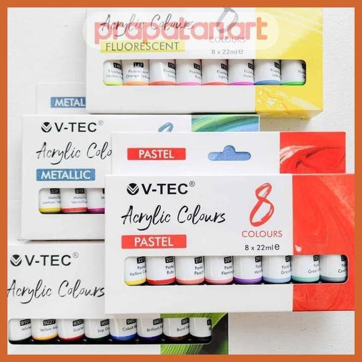 

(ATK) CAT AKRILIK SET V-TEC 8X22ML | V-TEC ACRYLIC SET ALAT TULIS LUKIS SEKOLAH KULIAH GAMBAR KANTOR