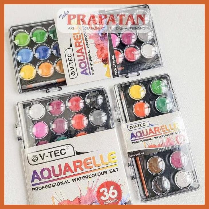 

(ATK) V-TEC AQUARELLE WATERCOLOR SET BLOCK WCA-BX | CAT AIR SET ALAT TULIS LUKIS SEKOLAH KULIAH GAMBAR KANTOR
