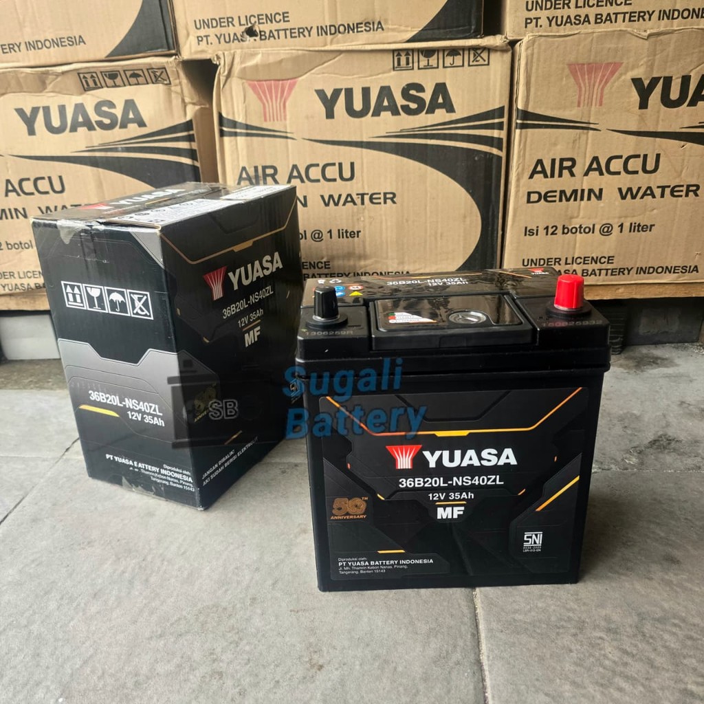 Aki Mobil Brio/Sigra/Jazz/Ertiga YUASA NS40ZL 36B20L MF Aki Kering 35Ah ORIGINAL YUASA