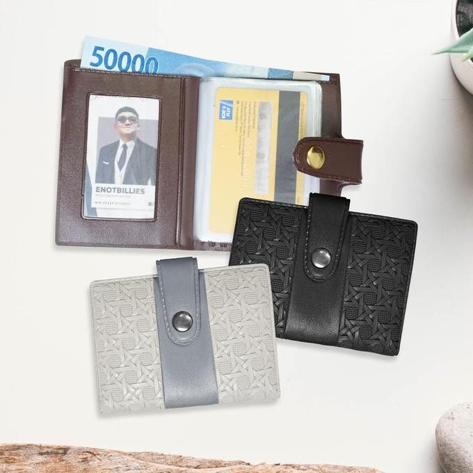 DT47 >> MK SHOP  090 DOMPET KANCING KOMBINASI / DOMPET KARTU ANYAMAN / DOMPET MINI