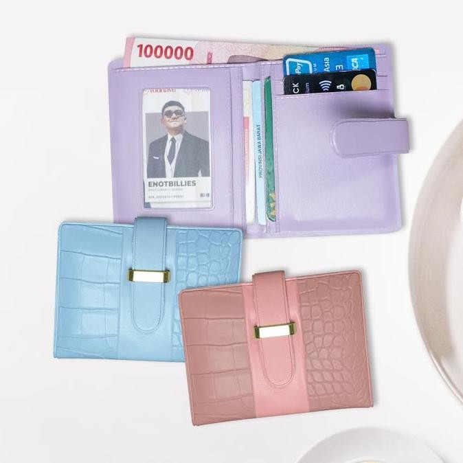 DF7 }} MK SHOP 093 DOMPET  KARTU / DOMPET MOTIF CROCO KOMBINASI POLOS / DOMPET KARTU GAWANG