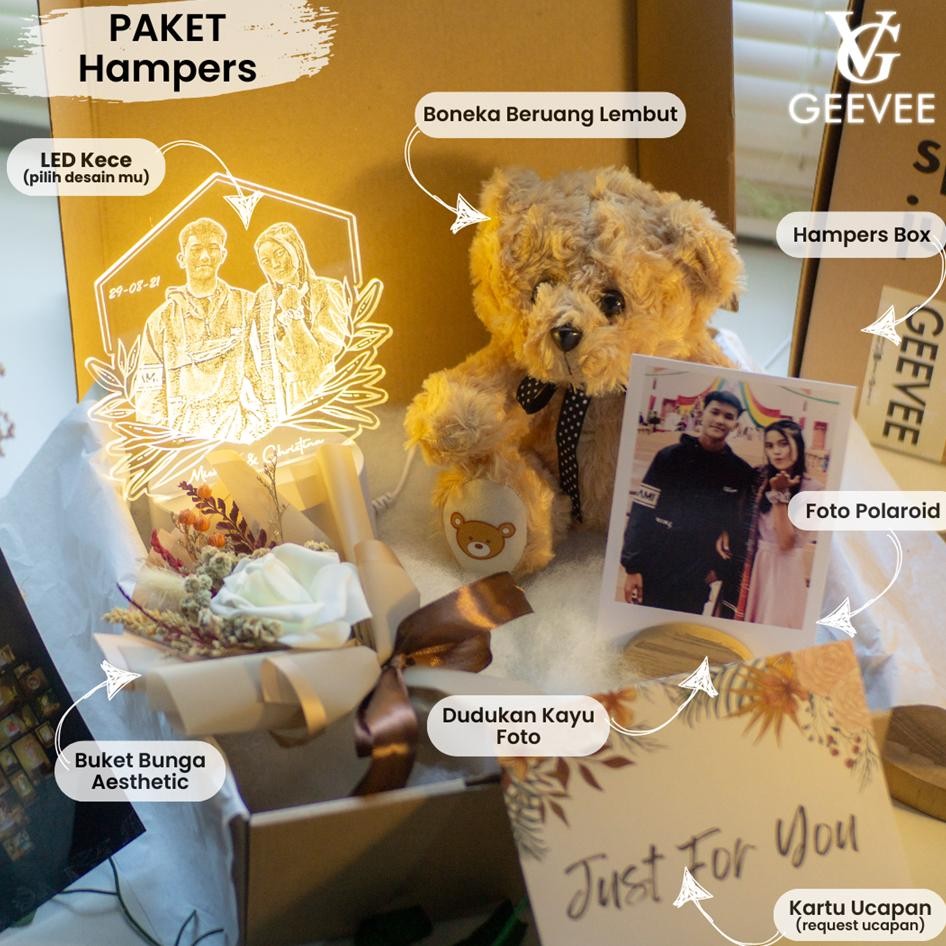 Lampu Tidur Akrilik Custom Foto Transparant Led Cocok Untuk Hadiah Kado Valentine Hampers Ulang Tahu