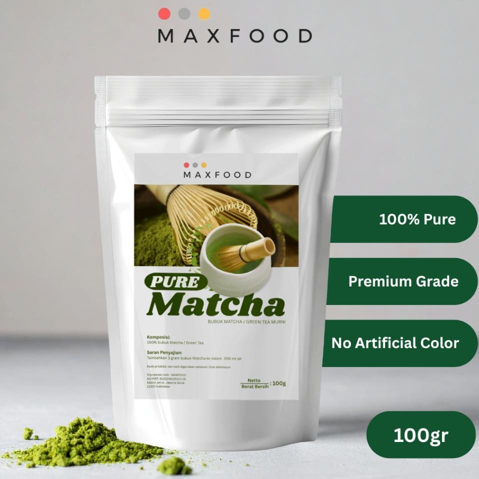 

Maxfood Pure Matcha Powder Bubuk Matcha Murni Bubuk Green Tea Murni