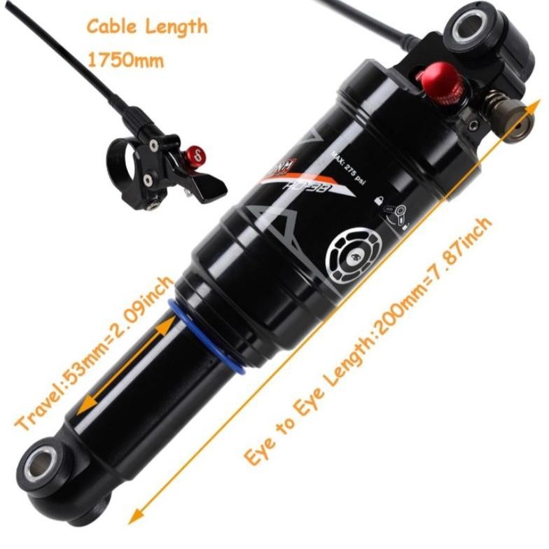 Premium DNM Rear Shock 200 mm Remote Control Air Rebound Shock Absorber DNM AO-38RC Sepeda MTB High 