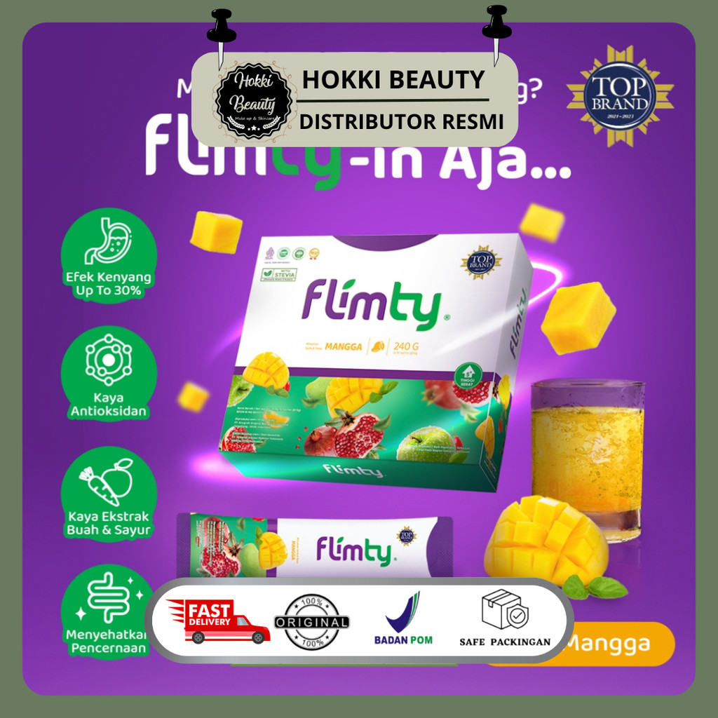 

FLIMTY FIBER KEMASAN BARU PELANGSING DIET DETOX 1 BOX ISI 16 SACHET / MINUMAN SERBUK