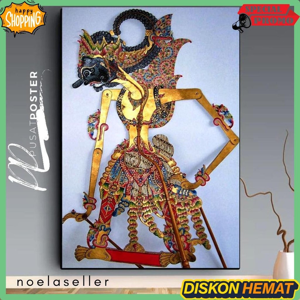50% Off Hiasan Dinding Tema Wayang Golek  - Poster Kayu Wayang Golek - Poster Wayang Golek - Wayang 