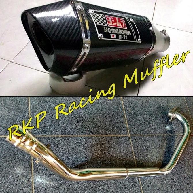 Knalpot Yoshimura R11 carbon single hole full system untuk Motor R15 Original