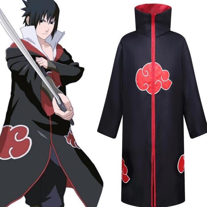 CR - Kostum Jubah Akatsuki Naruto Itachi Uchiha Kostum Anime Kartun Cosplay Jepang Premium Baju Anak