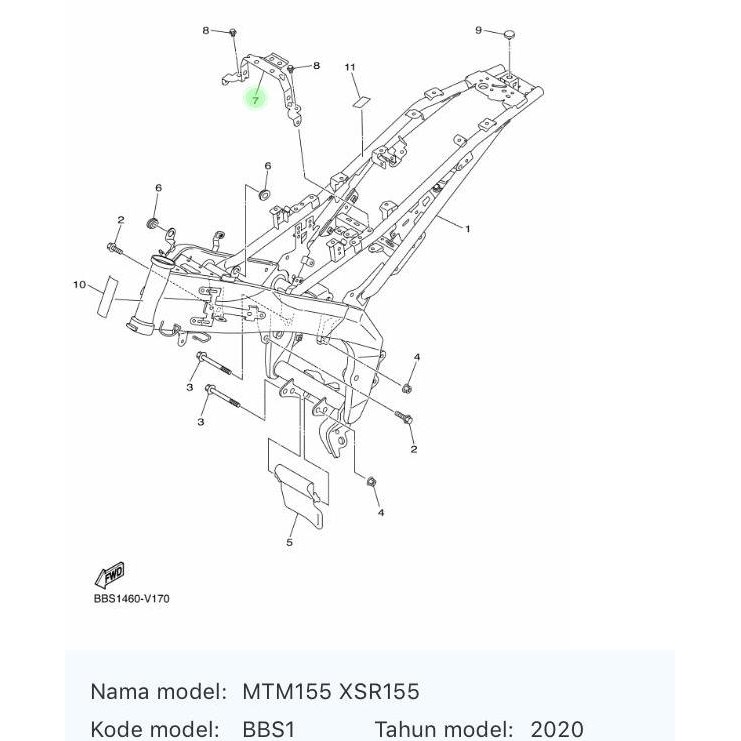 Breket Dudukan Jok B1V-F1946-00 XSR best Original