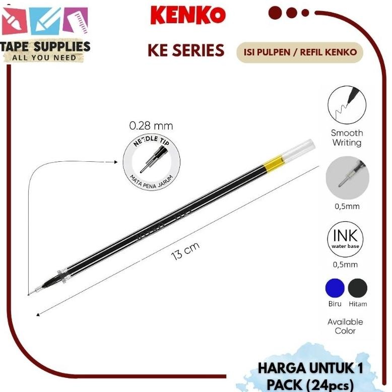 

Bisa Cod (24 Pcs) Kenko Gel Pen Refill / Isi Pulpen / Isi Pen Easy Gel / Ke Series Ik69