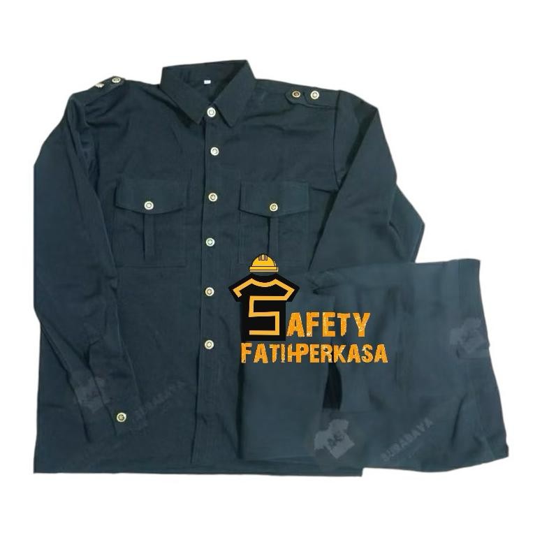 Bisa Cod Baju Safari Security | Seragam Safari Satpam | Seragam Safari Lengan Pendek Panjang | Serag