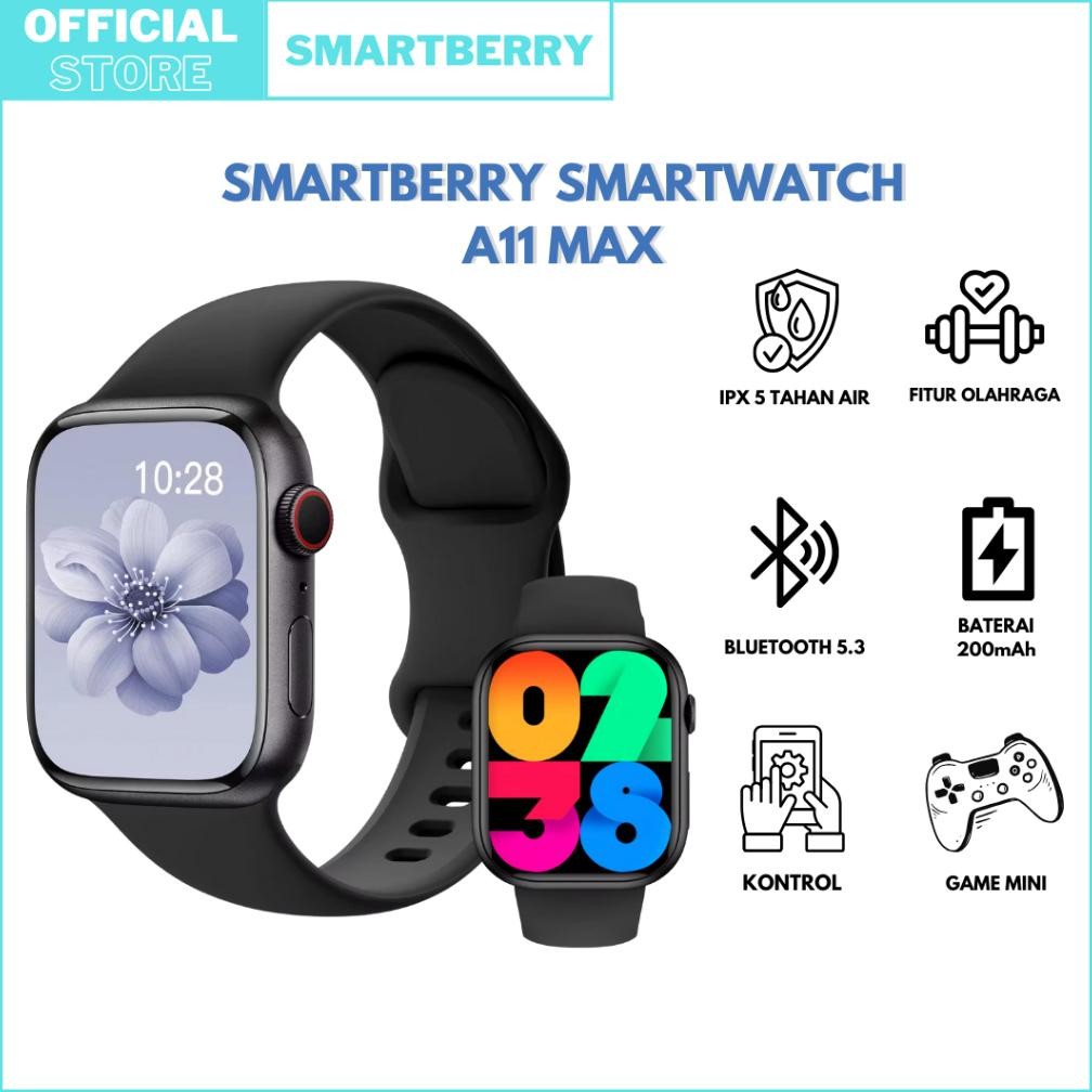 TERLARIS SMARTBERRY Smartwatch A11 MAX Smartberry / jam pintar / jam trendy / smartwatch kekinian / 