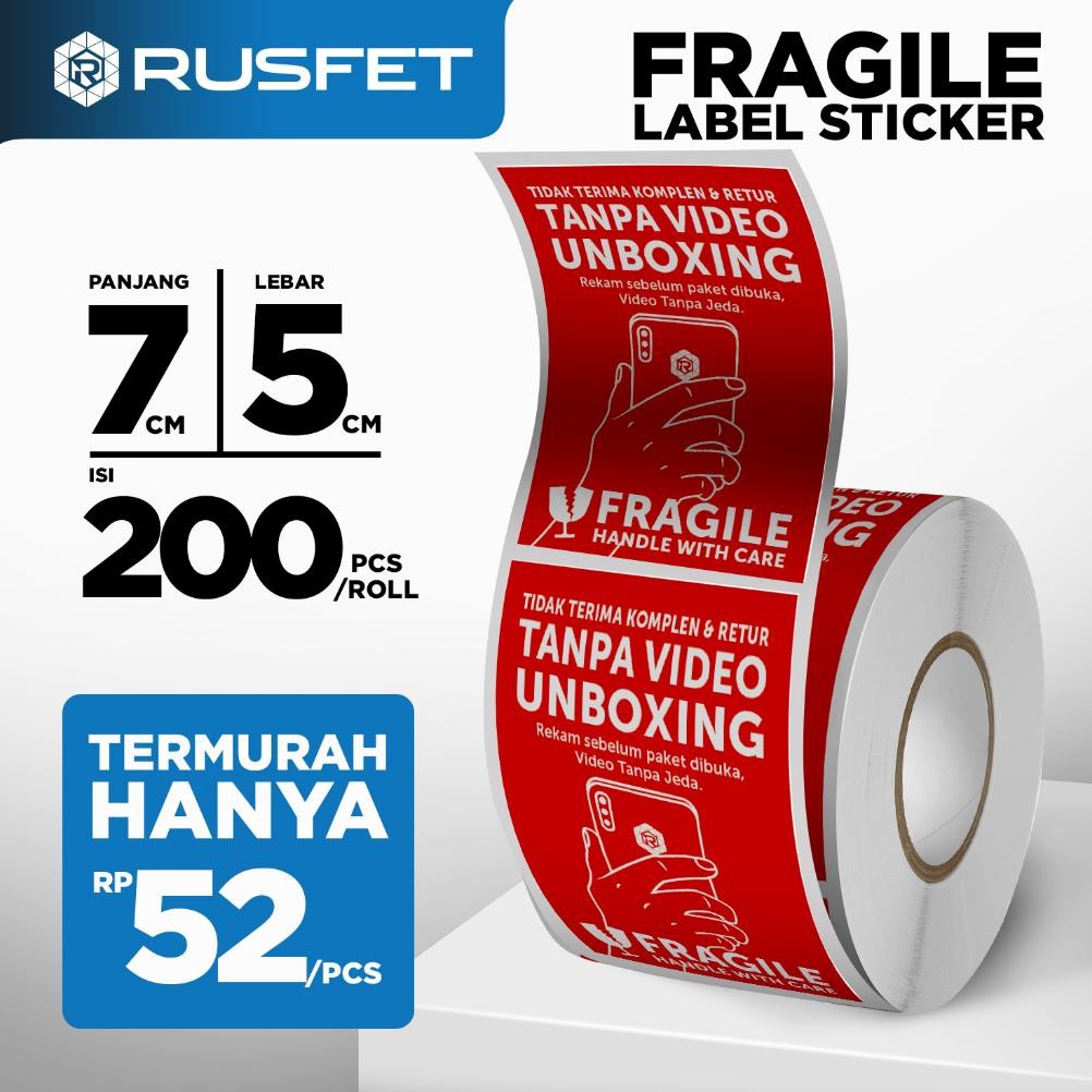 

Eelic Stiker Unboxing 7X5Cm Fragile Sticker Label Video Unboxing Per Roll Up15