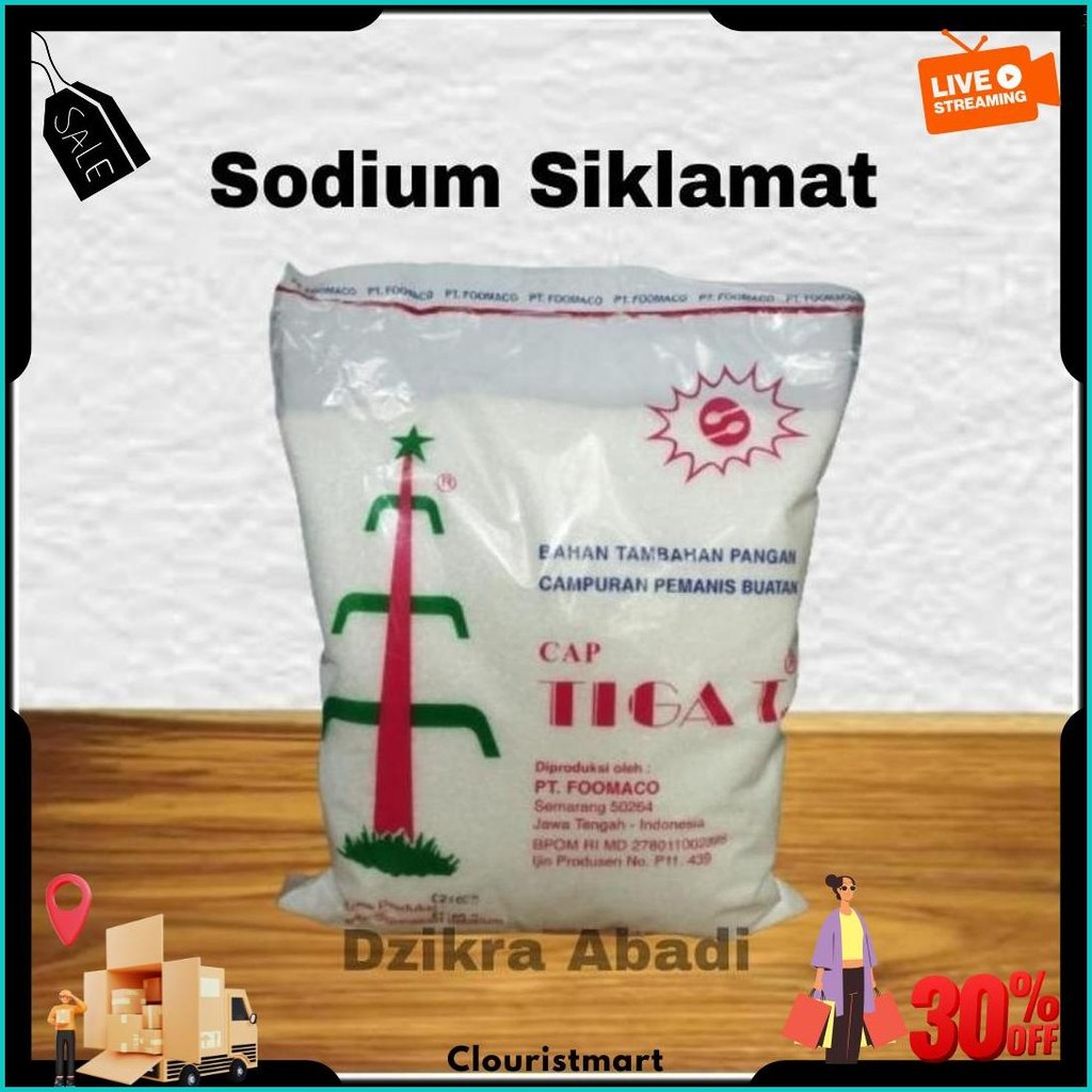 

Sodium Siklamat Natrium Siklamat Pemanis Buatan Tiga T 1 Kg Original Produk