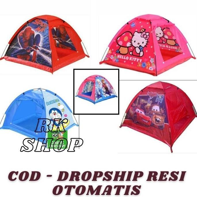Tenda Camping Anak Karakter Kartun Karakter Spiderman Frozen HK Cars