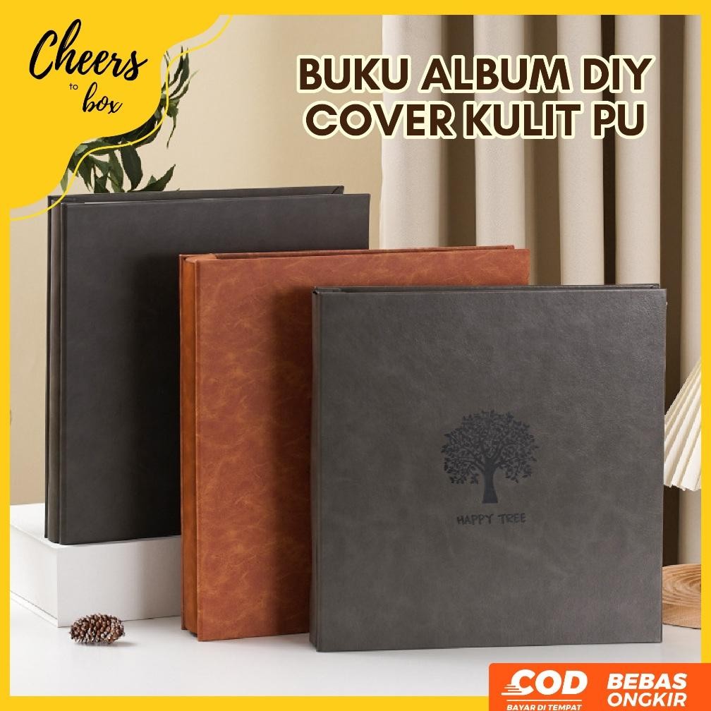 Buku Album Magnetic Cover Kulit Tempat Foto DIY 18 Inch Elegan Muat Photo 1R 10R