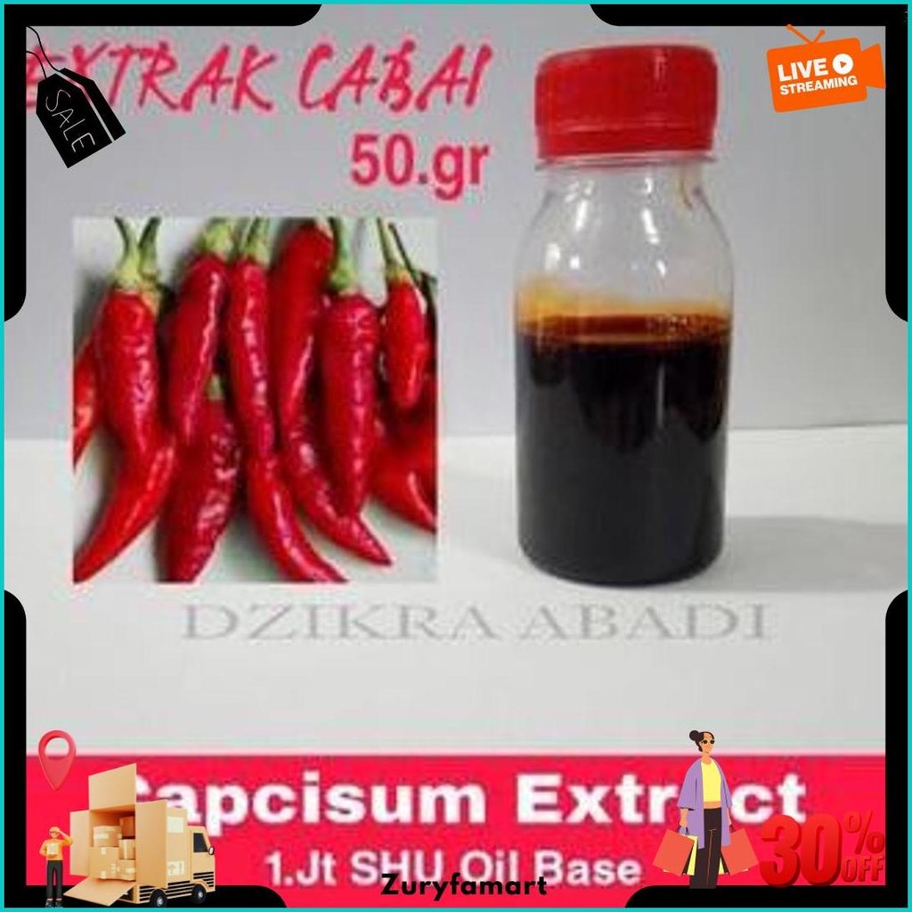

Ekstrak Cabe Cabai Merah Murni / Pure Capsicum 1.Juta Shu 50.Gr Termurah Banget