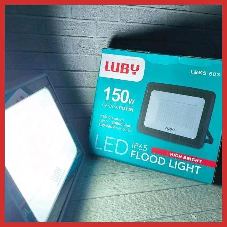 PROMO LUBY LAMPU SOROT LED 150W 150WATT LBKS-503 CAHAYA PUTIH FLOODLIGHT 150 WATT BOHLAM (LISTRIK LA
